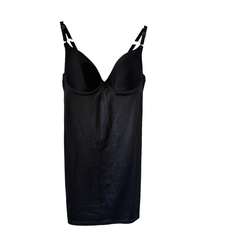 Maidenform Flexees Black Full Slip Shapewear Underwire Bra Dress Shaper 38C